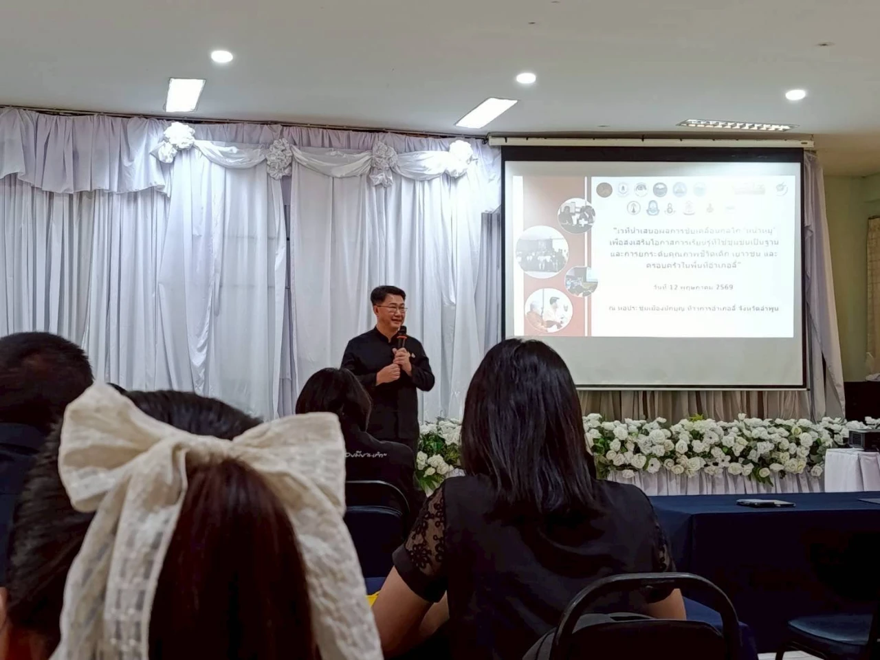 เข้าร่วมประชุมเวทีนำเสนอผลการขับเคลื่อนกลไก "หน้าหมู่" เพื่อส่งเสริมโอกาสการเรียนรู้ที่ใช้ชุมชนเป็นฐานและการยกระดับคุณภาพชีวิตเด็ก เยาวชนและครอบครัวในพื้นที่อำเภอลี้